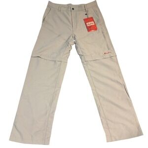 Clothin Mens Hiking Pants CP13212 Khaki Convertible Zip Off Outdoor Trousers M